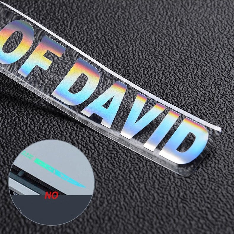 Glow-in-the-Dark Car Badge Sticker – Easy to Apply, No Residue, Enhances Night Visibility